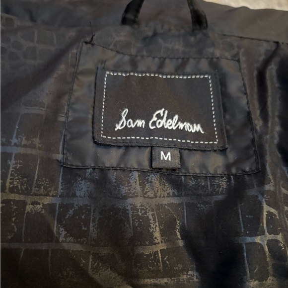 SAM EDELMAN FAUX FUR TRIM HOODED DOWN FEATHER BLACK PUFFER WINTER SKI COAT SZ M - Picture 8 of 13